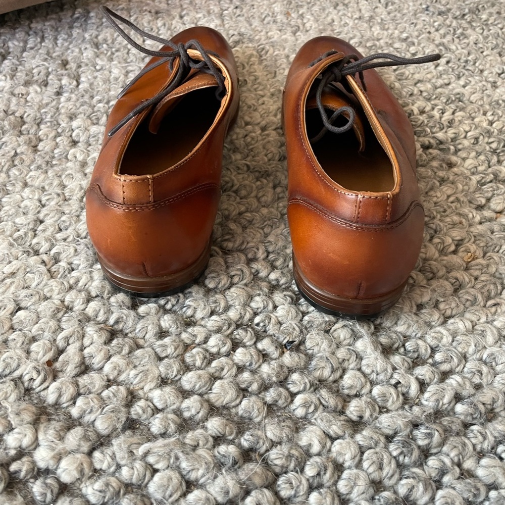 ALDO Men's 7.5 Classic Gradient Brown Leather Dress Shoes - Picture 5 of 8